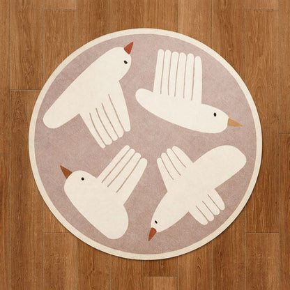 Round Play Mat Washable Polypropylene Rug for Playroom | Luneris