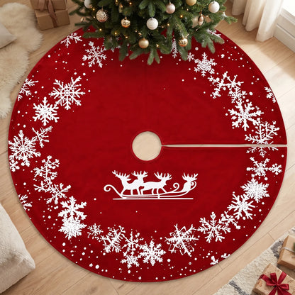 Round Snowflake Christmas Tree Skirt