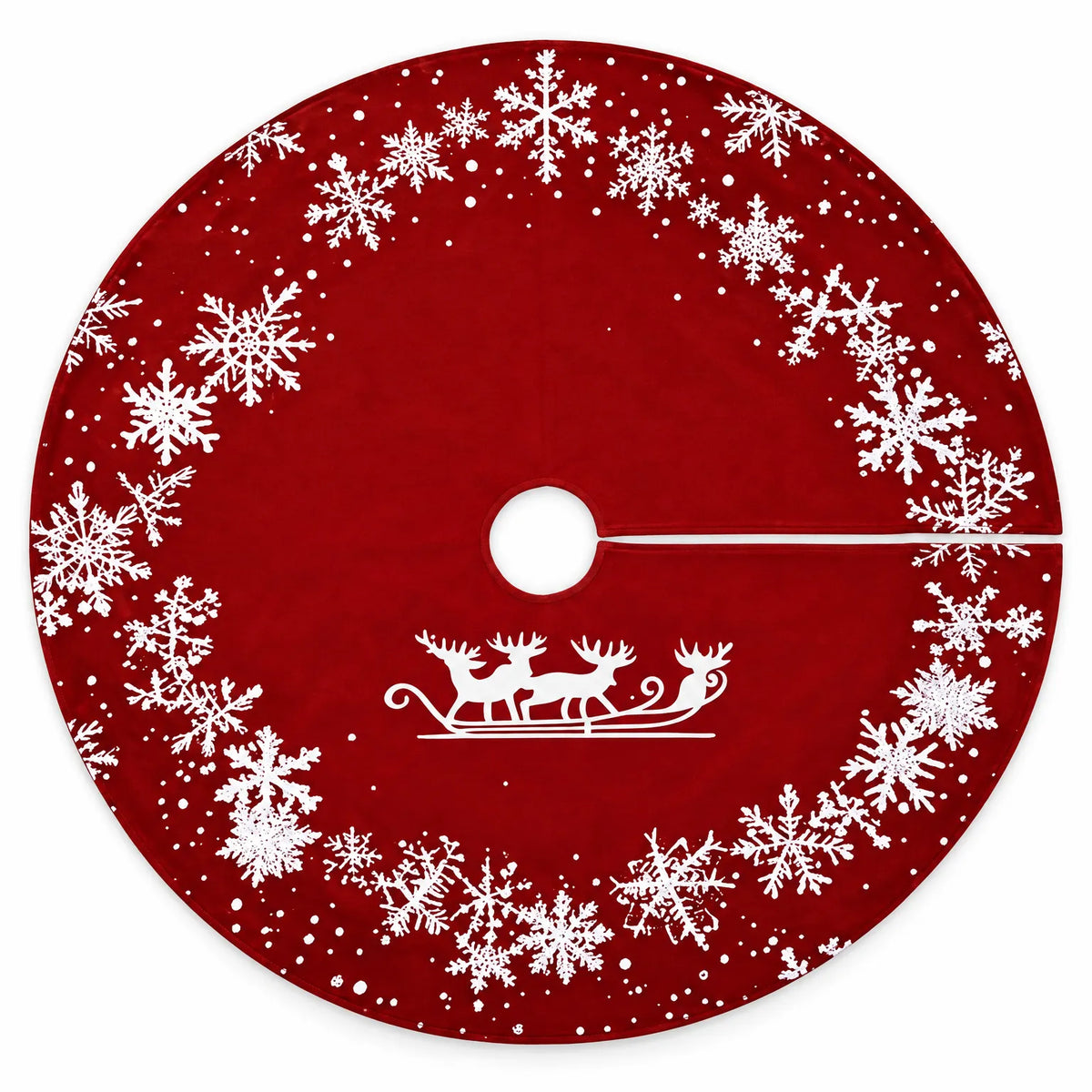Round Snowflake Christmas Tree Skirt