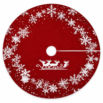 Round Snowflake Christmas Tree Skirt