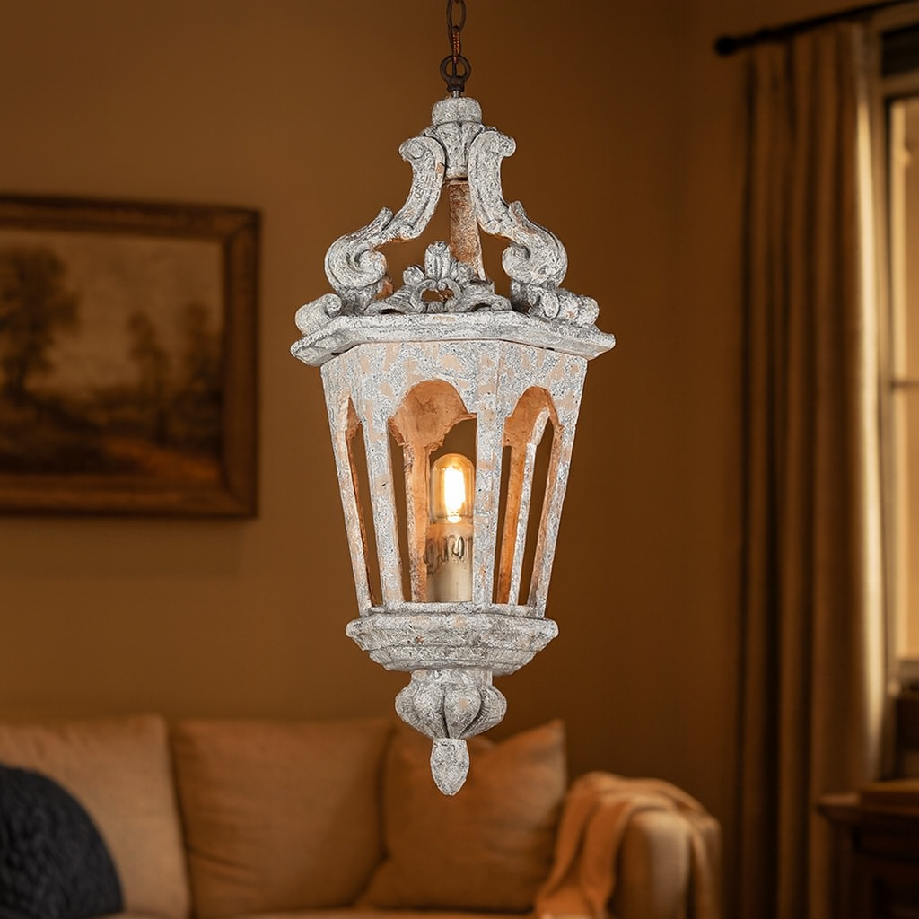 Rustic Distressed Wood Pendant Ceiling Light Hanging | Marora