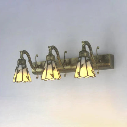 Rustic Stained Glass Leaf Vanity Wall Light Fixture | Luvida