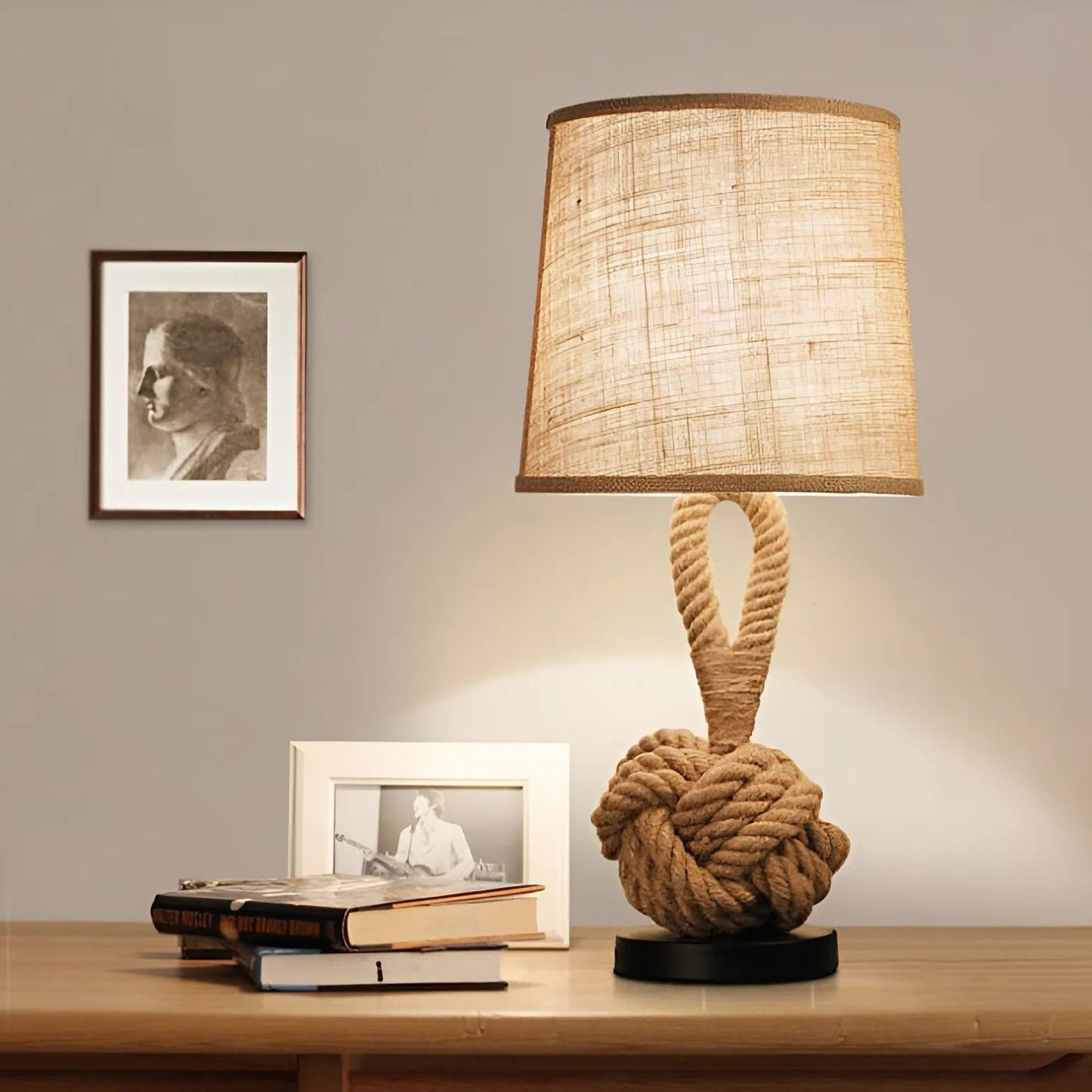 Rustic Table Lamp with Linen Shade | Norvale