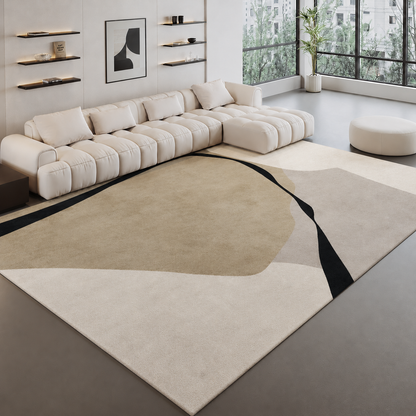 Scandinavian Colour Block Area Rug Non Slip Polyester | Miresto