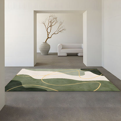 Scandinavian Colour Block Polyester Area Rug Non Slip | Navelis