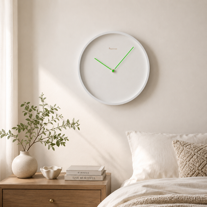 Scandinavian Minimalist Wall Clock Silent Quartz Round | Tavinor