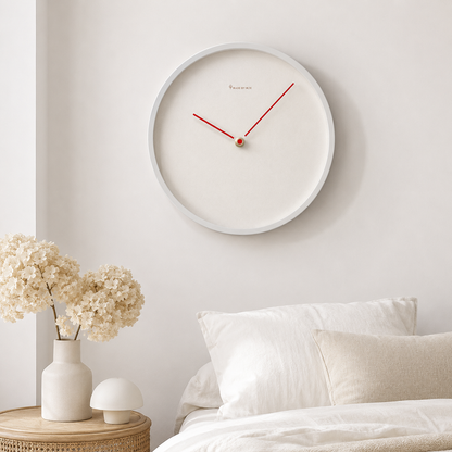Scandinavian Minimalist Wall Clock Silent Quartz Round | Tavinor