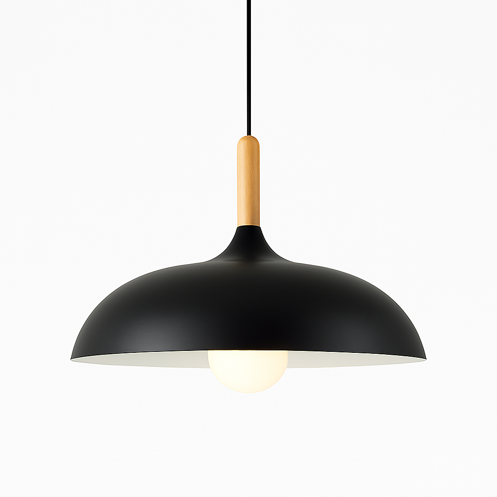 Scandinavian Oak Pendant Light Minimalist Metal Design | Zerova