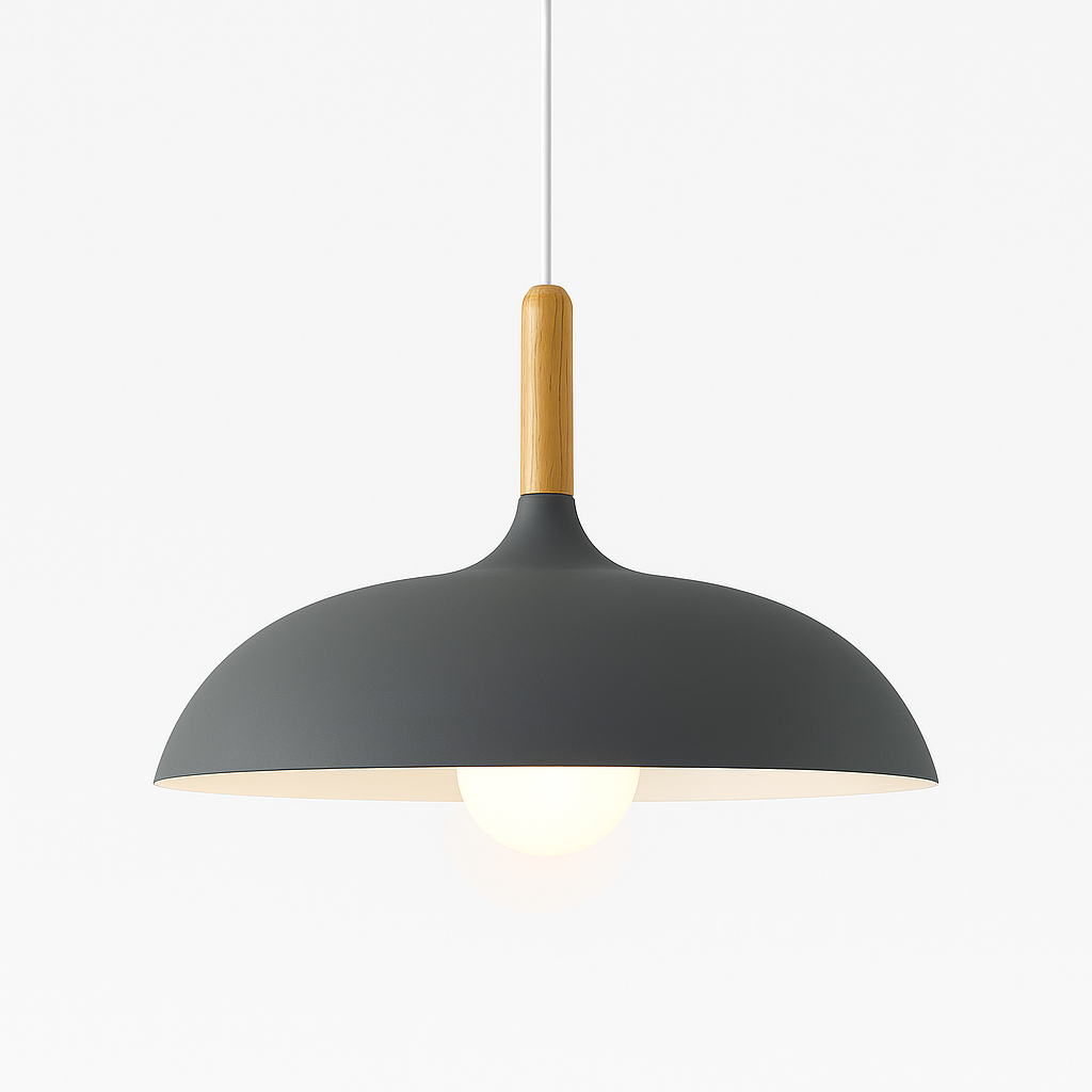 Scandinavian Oak Pendant Light Minimalist Metal Design | Zerova