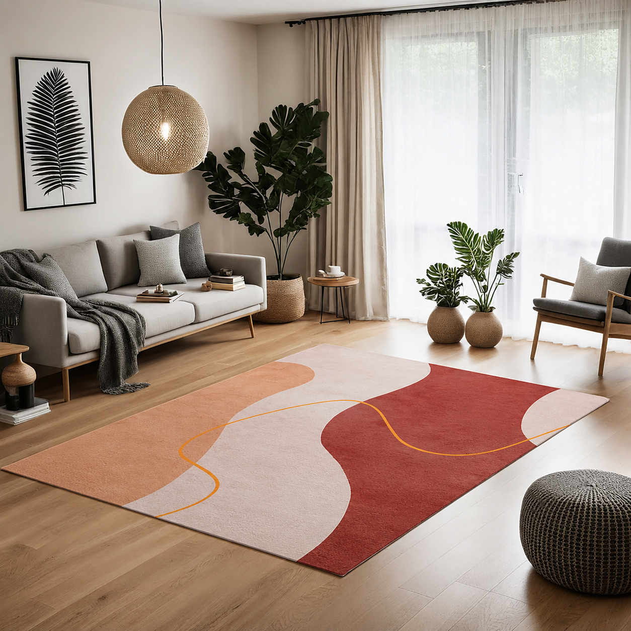 Scandinavian Polyester Rug with Non Slip Backing | Brimsel