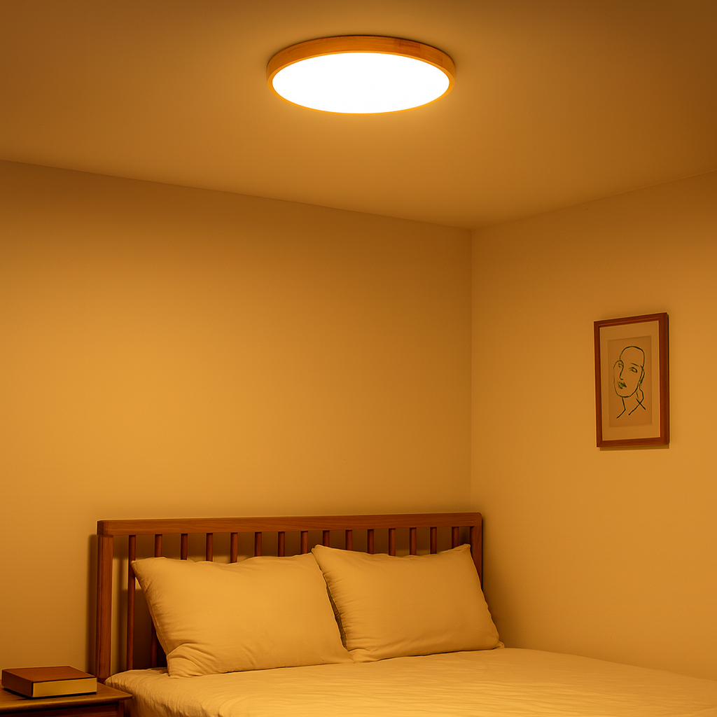 Scandinavian Wood LED Ceiling Light Slim Design | Velion