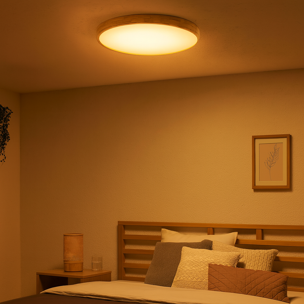 Scandinavian Wood LED Ceiling Light Slim Design | Velion