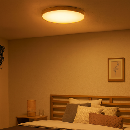 Scandinavian Wood LED Ceiling Light Slim Design | Velion