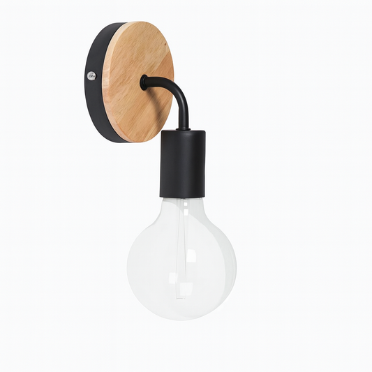 Scandinavian Wood and Metal Indoor Wall Light | Nalqor