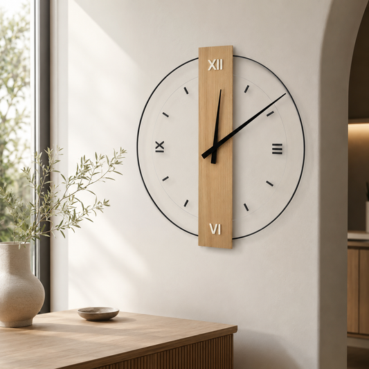 Scandinavian Wooden Wall Clock For Living Room Decor | Norvica