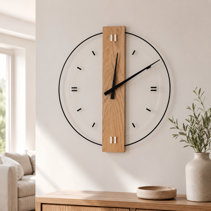 Scandinavian Wooden Wall Clock For Living Room Decor | Norvica