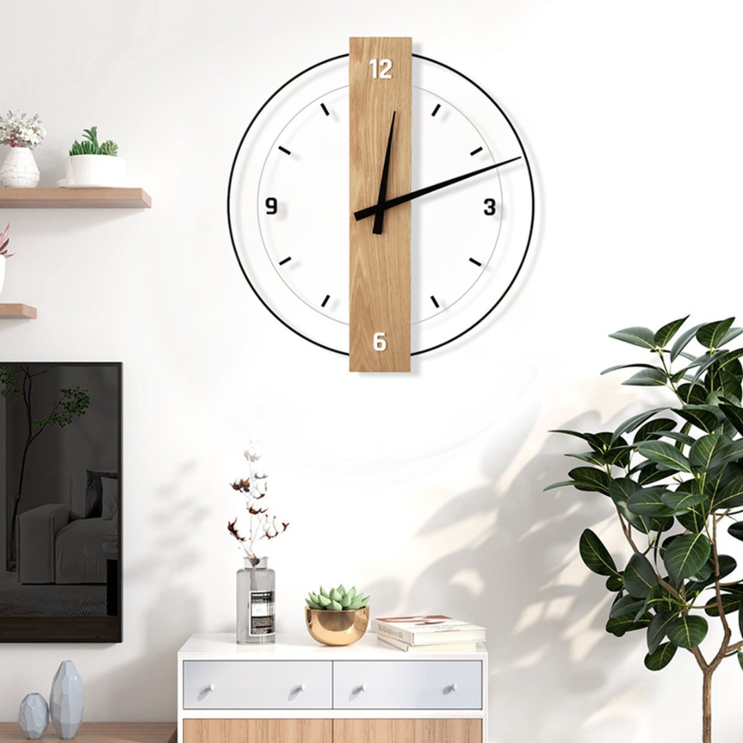 Scandinavian Wooden Wall Clock For Living Room Decor | Norvica