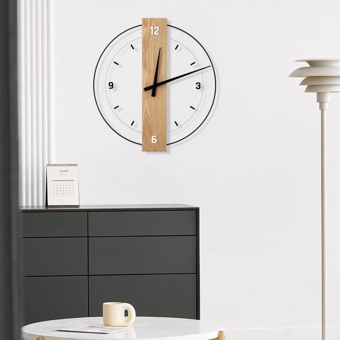 Scandinavian Wooden Wall Clock For Living Room Decor | Norvica