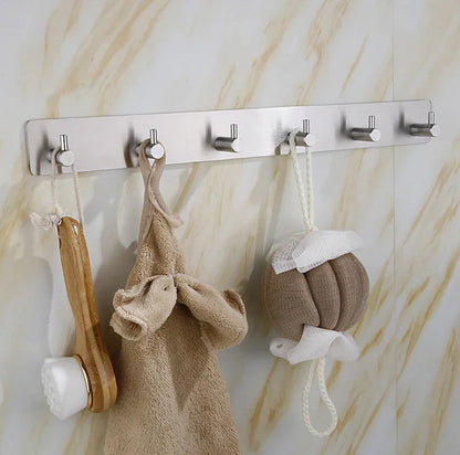 Self Adhesive Wall Hook Rack with Multiple Hooks