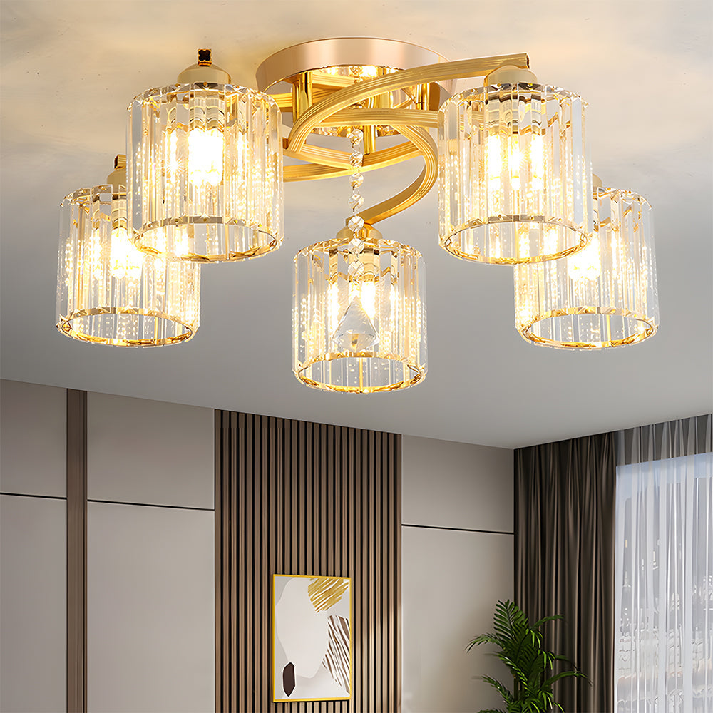 Semi Flush Crystal Ceiling Light for Home Lighting | Nordir