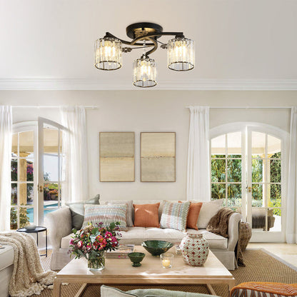 Semi Flush Crystal Ceiling Light for Home Lighting | Nordir