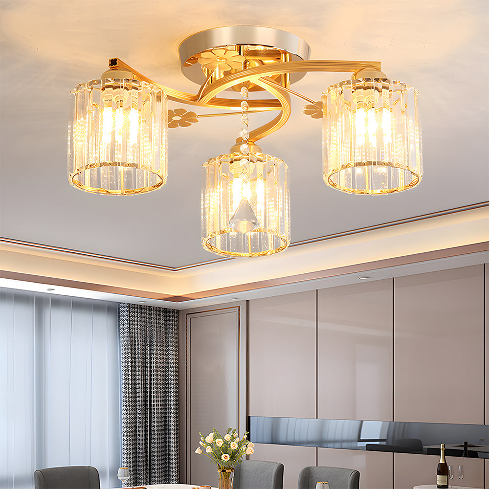 Semi Flush Crystal Ceiling Light for Home Lighting | Nordir