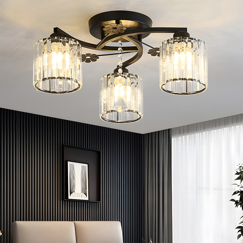 Semi Flush Crystal Ceiling Light for Home Lighting | Nordir