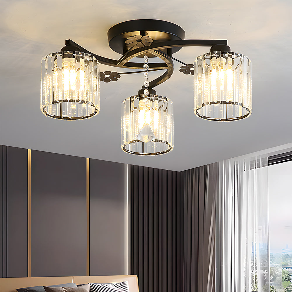 Semi Flush Crystal Ceiling Light for Home Lighting | Nordir
