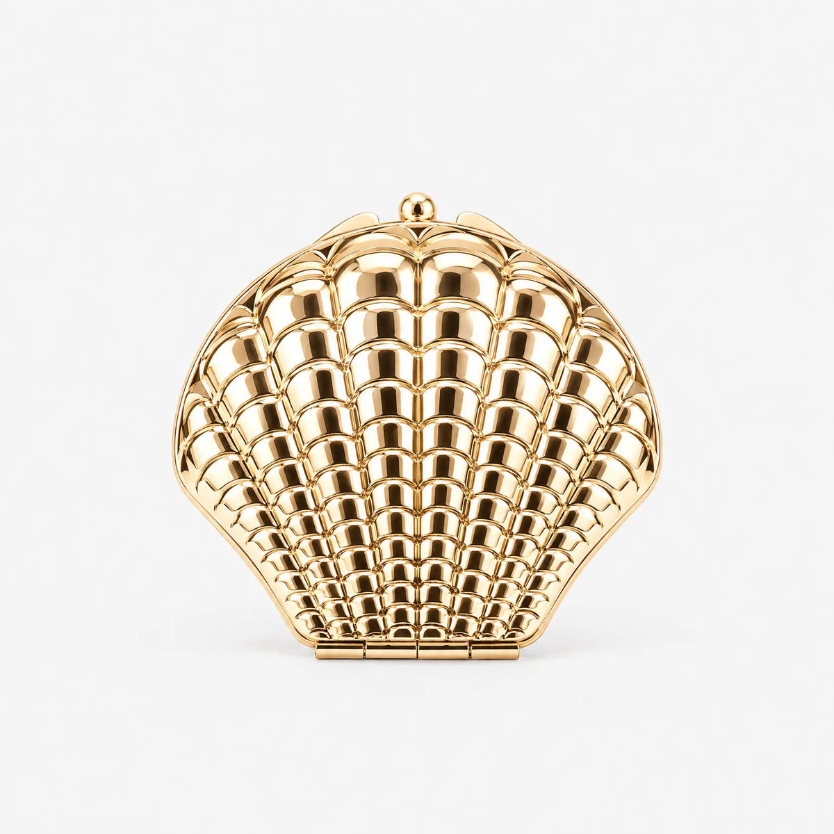 Shell Shaped Vanity Mirror with Compact Folding Design
