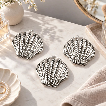 Shell Shaped Vanity Mirror with Compact Folding Design