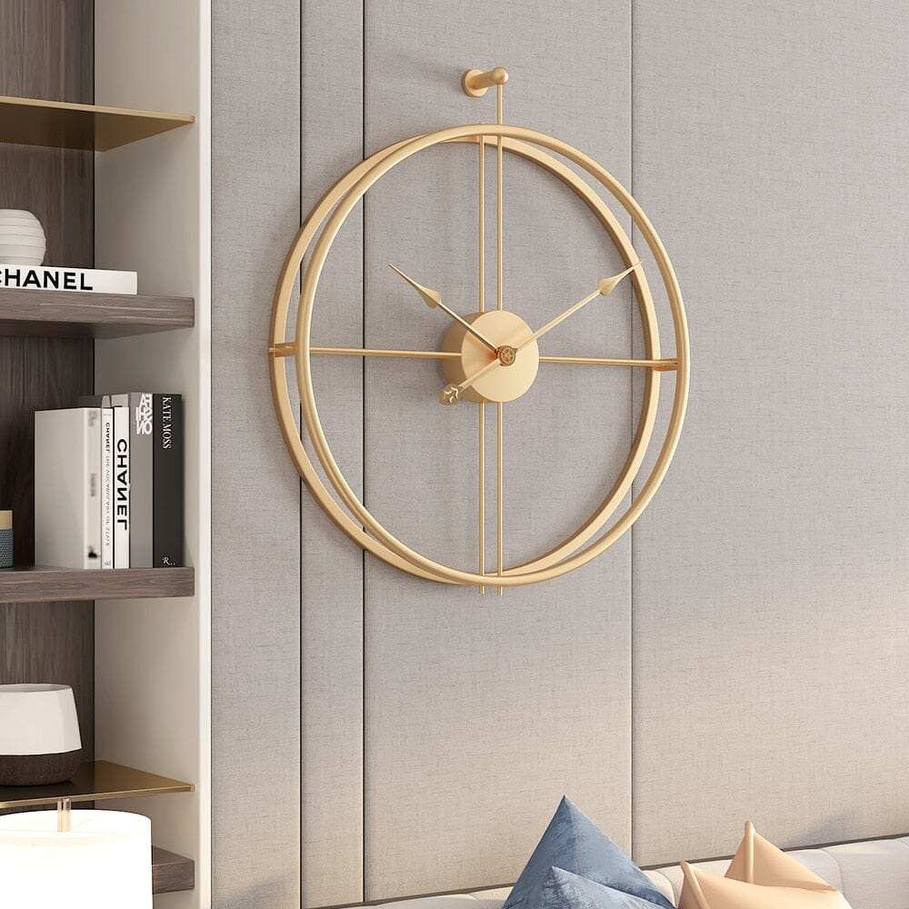 Silent Oversized Iron Frame Double Sided Wall Clock | Brevano