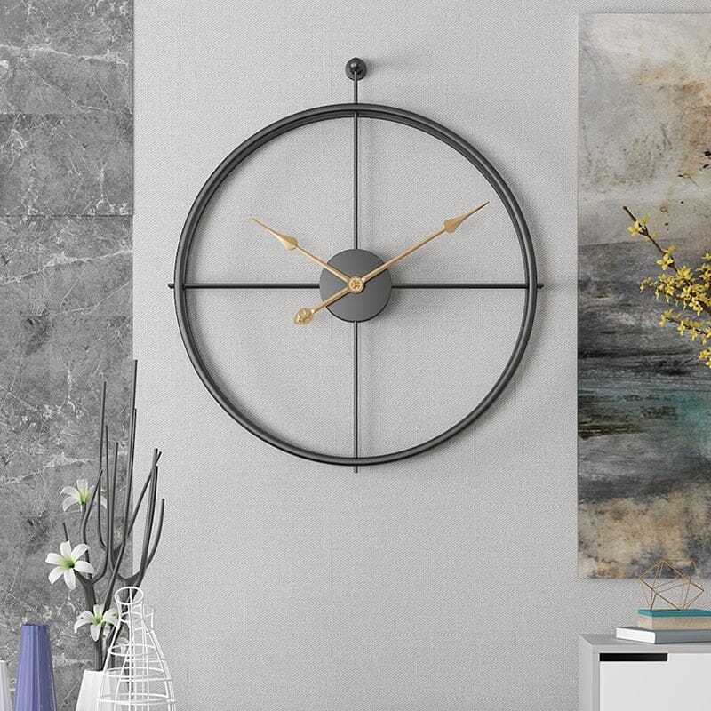 Silent Oversized Iron Frame Double Sided Wall Clock | Brevano