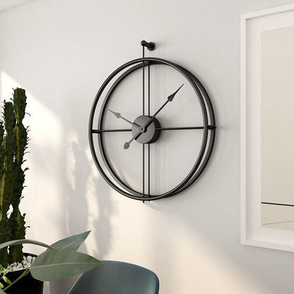 Silent Oversized Iron Frame Double Sided Wall Clock | Brevano