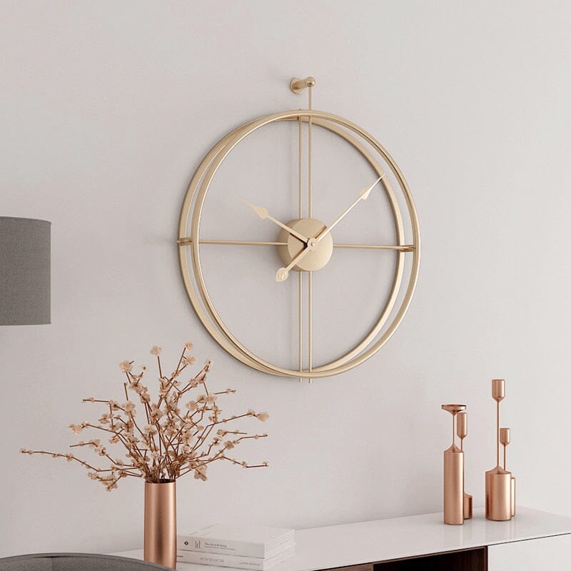 Silent Oversized Iron Frame Double Sided Wall Clock | Brevano
