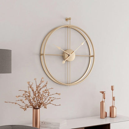 Silent Oversized Iron Frame Double Sided Wall Clock | Brevano
