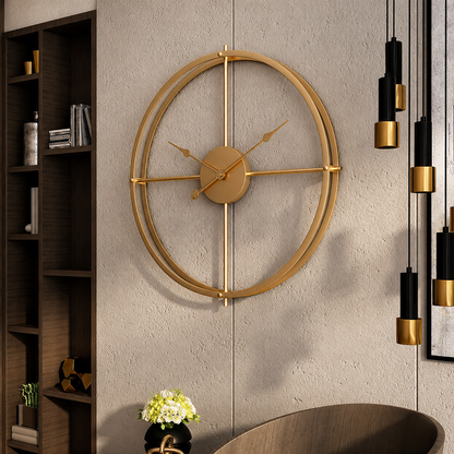 Silent Oversized Iron Frame Double Sided Wall Clock | Brevano