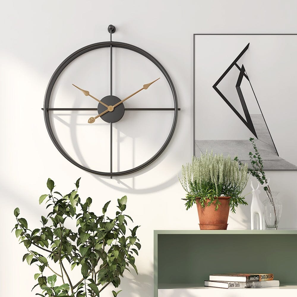 Silent Oversized Iron Frame Double Sided Wall Clock | Brevano