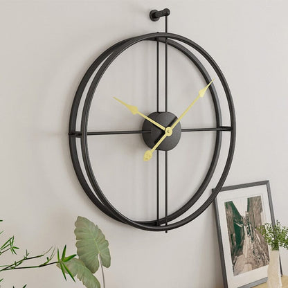 Silent Oversized Iron Frame Double Sided Wall Clock | Brevano