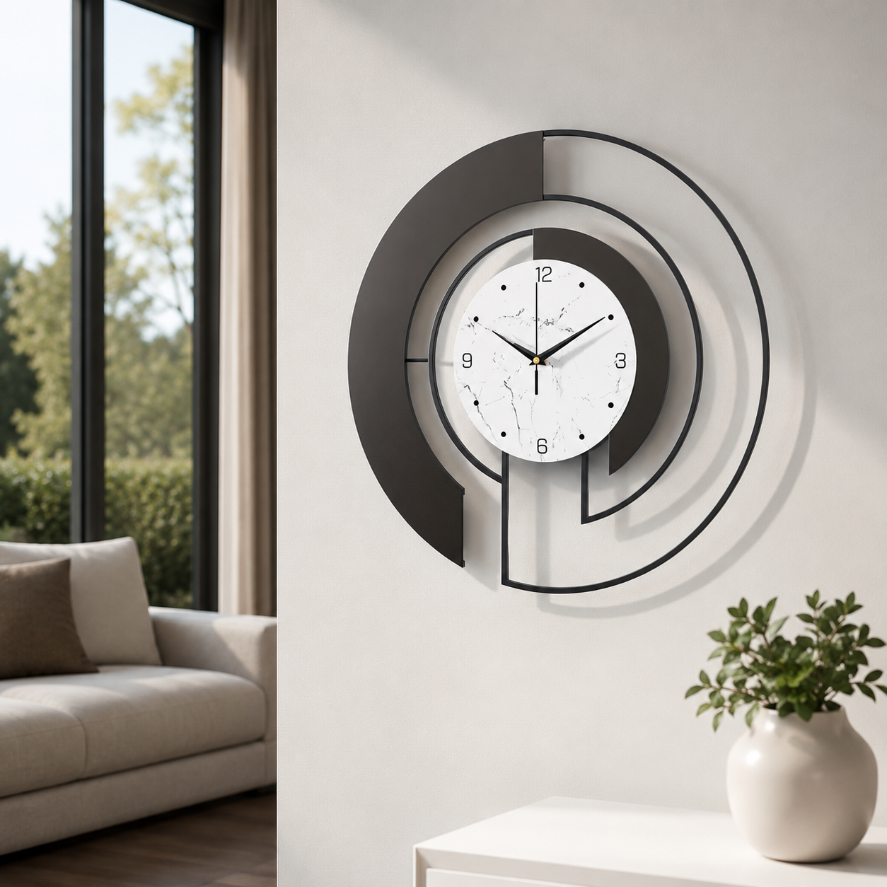 Silent Quartz Minimalist Nordic Metal Wall Clock | Velmont
