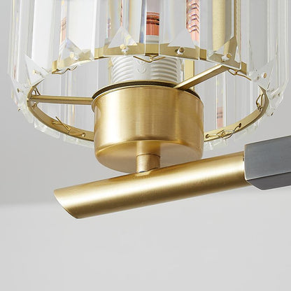 Single Light Clear Crystal Wall Sconce Brass Finish | Zoreli