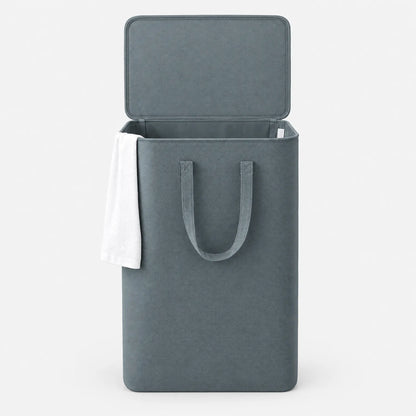 Slim Laundry Hamper with Lid and Handles 65L