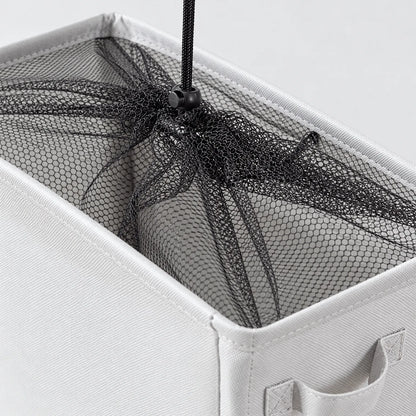 Slim Rolling Laundry Basket with Wheels and Mesh Cover
