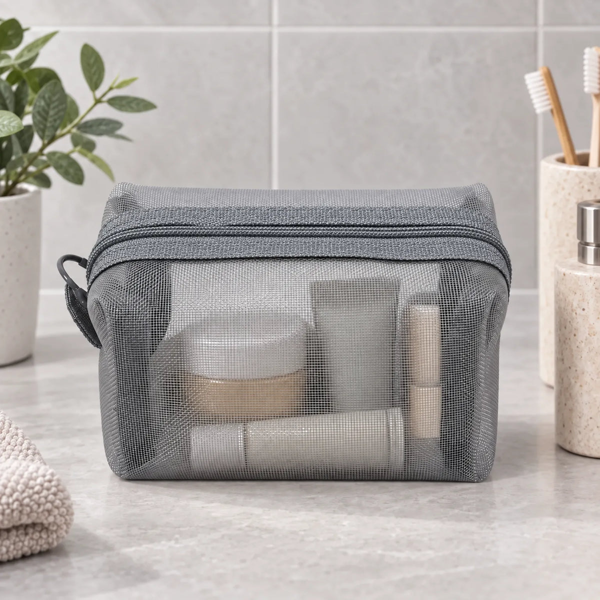 Small Mesh Cosmetic Bag