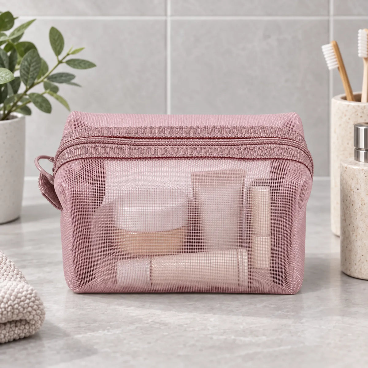 Small Mesh Cosmetic Bag