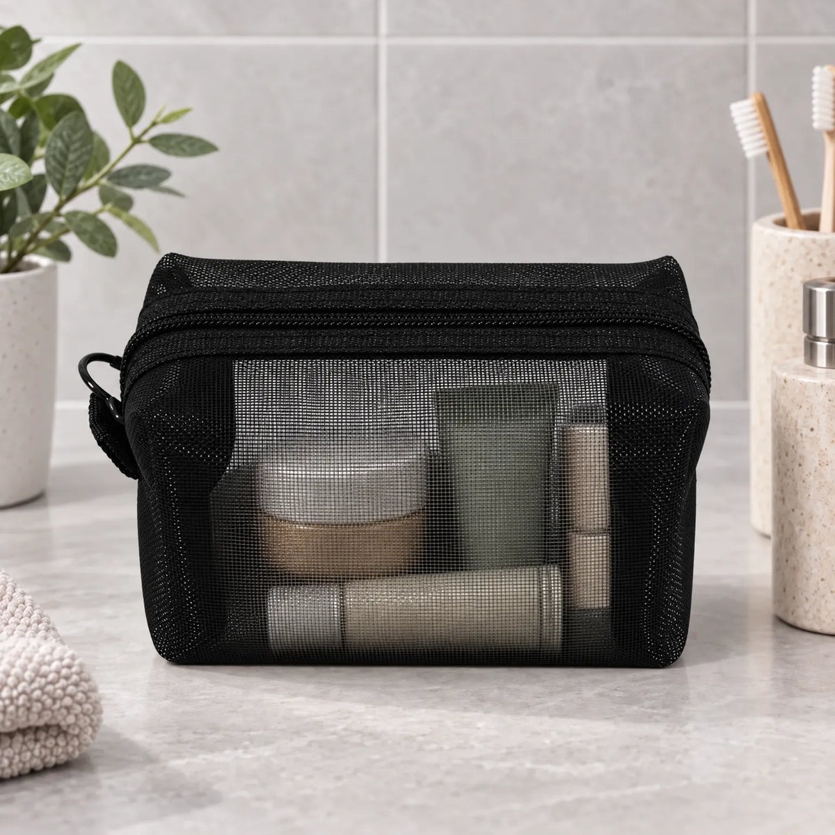 Small Mesh Cosmetic Bag