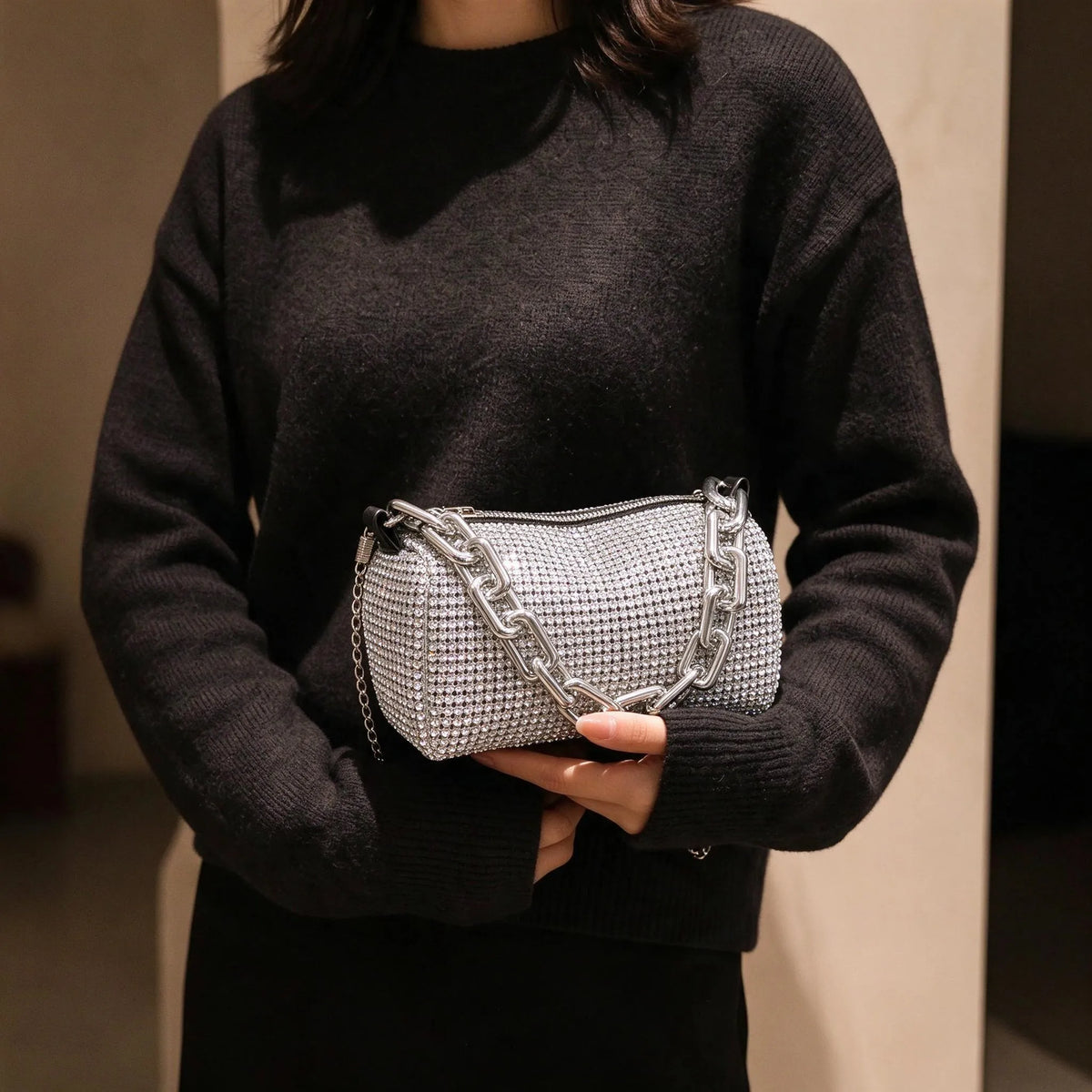 Small Pillow Evening Bucket Bag