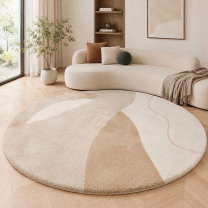 Soft Lambswool Round Area Rug Modern Nordic Style | Mavindo