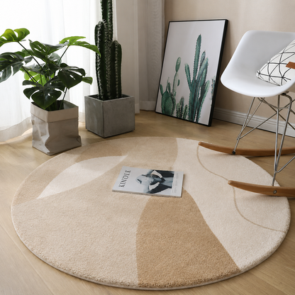 Soft Lambswool Round Area Rug Modern Nordic Style | Mavindo
