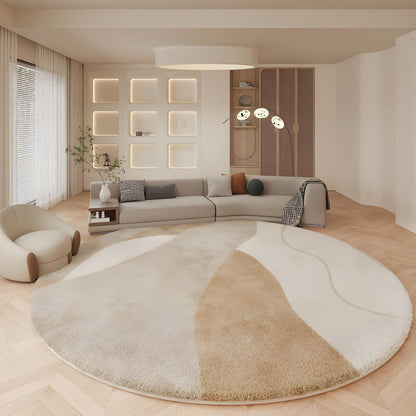Soft Lambswool Round Area Rug Modern Nordic Style | Mavindo
