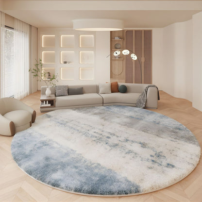 Soft Lambswool Round Rug Modern Nordic Abstract | Lavorne
